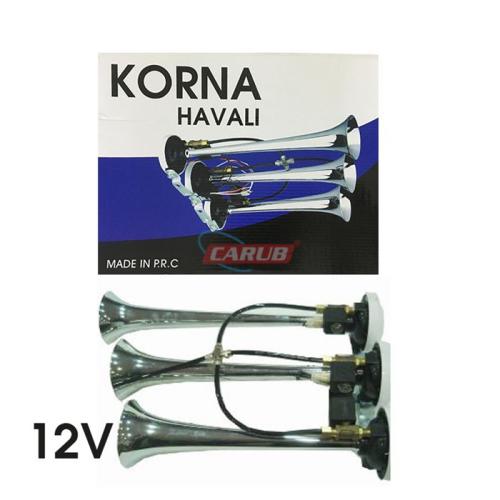 CARUB Korna 12V 3Lü Havalı Elektrikli Krom BR2751580